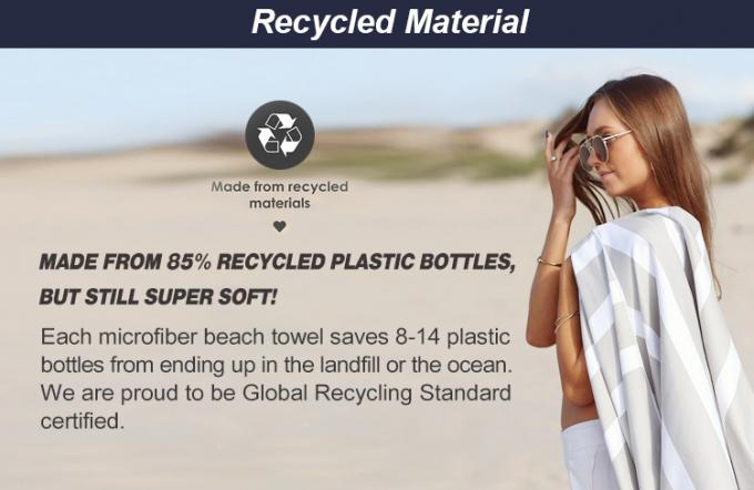 Rpet Recykling Duże drukowane ręczniki plażowe z mikrofibry Suede Sand Free Quick Dry Microfiber Custom 0